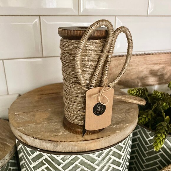 Natural Jute Metallic Twine w/Scissors - Picture 2 of 8